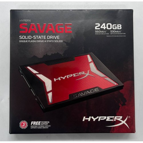 Купить Ssd-диск Kingston HyperX Savage 240GB 2.5" (SHSS37A/240G) (Восстановлено продавцом, 691539) с проверкой совместимости: обзор, характеристики, цена в Киеве, Днепре, Одессе, Харькове, Украине | интернет-магазин TELEMART.UA фото