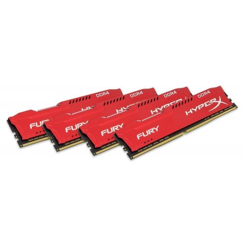 Продати ОЗП Kingston DDR4 64GB (4x16GB) 2133Mhz HyperX Fury Red (HX421C14FRK4/64) за Trade-In у інтернет-магазині Телемарт - Київ, Дніпро, Україна фото
