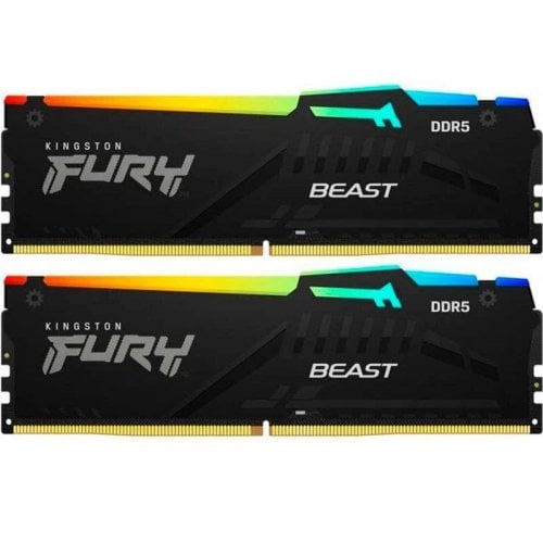 Купить Озу Kingston DDR5 32GB (2x16GB) 5200Mhz FURY Beast RGB (KF552C36BBEAK2-32) (Восстановлено продавцом, 691880) с проверкой совместимости: обзор, характеристики, цена в Киеве, Днепре, Одессе, Харькове, Украине | интернет-магазин TELEMART.UA фото