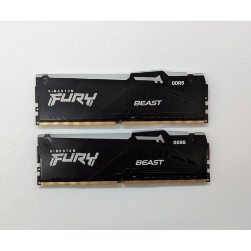 Купить Озу Kingston DDR5 32GB (2x16GB) 5200Mhz FURY Beast RGB (KF552C36BBEAK2-32) (Восстановлено продавцом, 691880) с проверкой совместимости: обзор, характеристики, цена в Киеве, Днепре, Одессе, Харькове, Украине | интернет-магазин TELEMART.UA фото