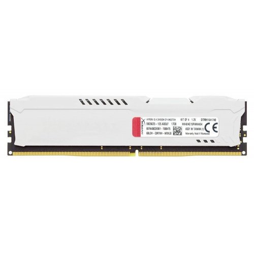 Продать ОЗУ Kingston DDR4 64GB (4x16GB) 2400Mhz HyperX Fury White (HX424C15FWK4/64) по Trade-In интернет-магазине Телемарт - Киев, Днепр, Украина фото