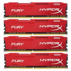 ОЗУ Kingston DDR4 64GB (4x16GB) 2666Mhz HyperX Fury Red (HX426C16FRK4/64)