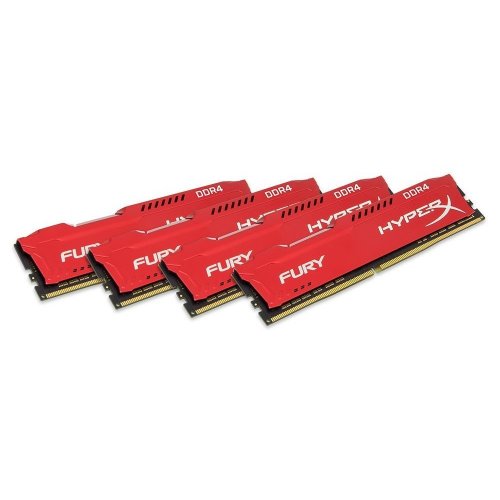 Продати ОЗП Kingston DDR4 64GB (4x16GB) 2666Mhz HyperX Fury Red (HX426C16FRK4/64) за Trade-In у інтернет-магазині Телемарт - Київ, Дніпро, Україна фото