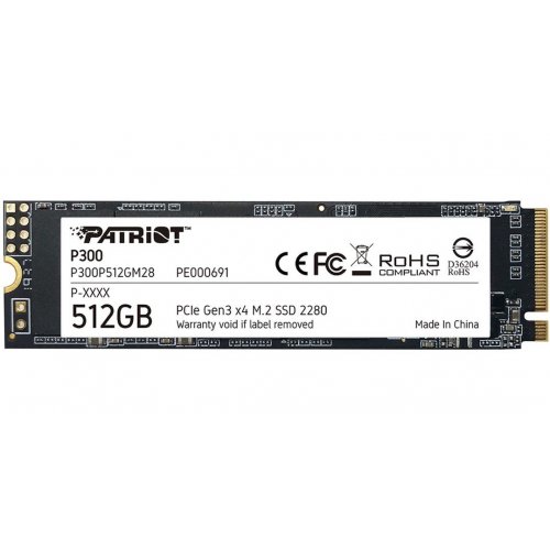 Уцінка ssd-диск Patriot P300 512GB M.2 (2280 PCI-E) NVMe x4 (P300P512GM28) (Пошкоджено пакування, 692109) купити з перевіркою сумісності: огляд, характеристики, ціна у Києві, Львові, Вінниці, Хмельницькому, Івано-Франківську, Україні | інтернет-магазин TELEMART.UA фото