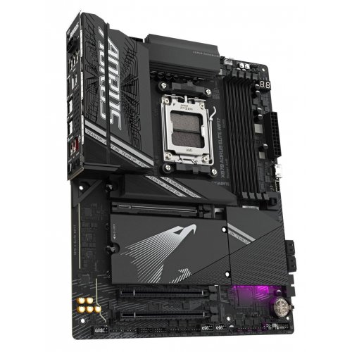 Купить Уценка материнская плата Gigabyte X870 AORUS ELITE WIFI7 (sAM5, AMD X870) (вскрита упаковка, 692268) с проверкой совместимости: обзор, характеристики, цена в Киеве, Днепре, Одессе, Харькове, Украине | интернет-магазин TELEMART.UA фото