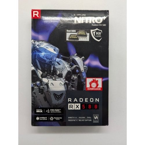 Відеокарта Sapphire Radeon RX 580 NITRO+ 8192MB (11265-01-20G) (Відновлено продавцем, 692472) купити з перевіркою сумісності: огляд, характеристики, ціна у Києві, Львові, Вінниці, Хмельницькому, Івано-Франківську, Україні | інтернет-магазин TELEMART.UA фото