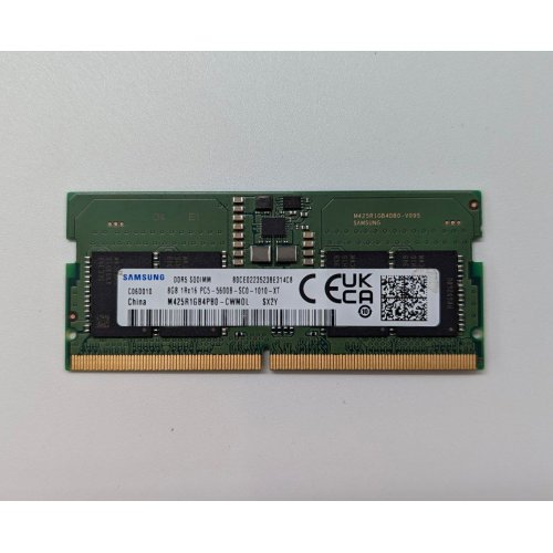 Купить Озу Samsung SODIMM DDR5 8GB 5600Mhz (M425R1GB4PB0-CWMOL) (Восстановлено продавцом, 692531) с проверкой совместимости: обзор, характеристики, цена в Киеве, Днепре, Одессе, Харькове, Украине | интернет-магазин TELEMART.UA фото