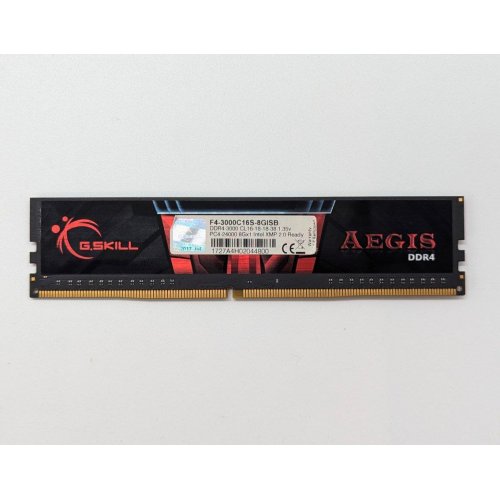 Купить Озу G.Skill DDR4 8GB 3000Mhz Aegis (F4-3000C16S-8GISB) (Восстановлено продавцом, 692604) с проверкой совместимости: обзор, характеристики, цена в Киеве, Днепре, Одессе, Харькове, Украине | интернет-магазин TELEMART.UA фото