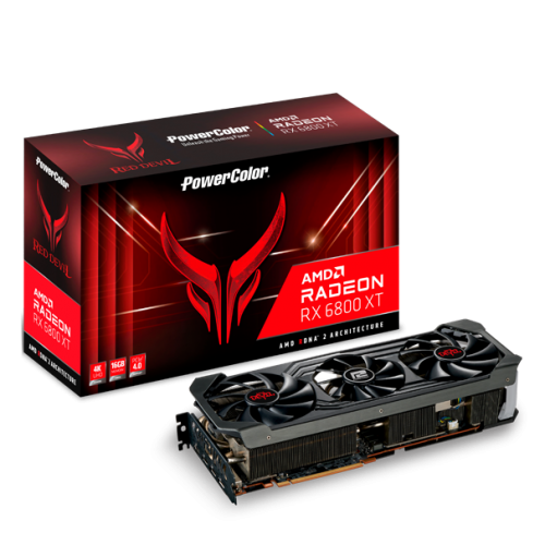 Відеокарта PowerColor Radeon RX 6800 XT Red Devil OC 16384MB (AXRX 6800XT 16GBD6-3DHE/OC) (Відновлено продавцем, 692878) купити з перевіркою сумісності: огляд, характеристики, ціна у Києві, Львові, Вінниці, Хмельницькому, Івано-Франківську, Україні | інтернет-магазин TELEMART.UA фото