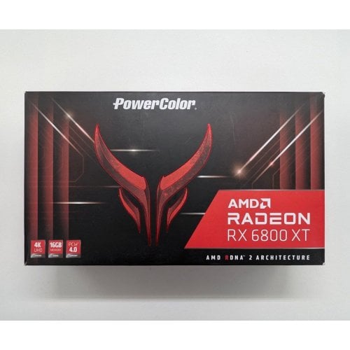 Відеокарта PowerColor Radeon RX 6800 XT Red Devil OC 16384MB (AXRX 6800XT 16GBD6-3DHE/OC) (Відновлено продавцем, 692878) купити з перевіркою сумісності: огляд, характеристики, ціна у Києві, Львові, Вінниці, Хмельницькому, Івано-Франківську, Україні | інтернет-магазин TELEMART.UA фото