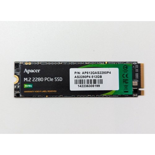 Купить Ssd-диск Apacer AS2280P4 3D NAND TLC 512GB M.2 (2280 PCI-E) NVMe x4 (AP512GAS2280P4-1) (Восстановлено продавцом, 692950) с проверкой совместимости: обзор, характеристики, цена в Киеве, Днепре, Одессе, Харькове, Украине | интернет-магазин TELEMART.UA фото