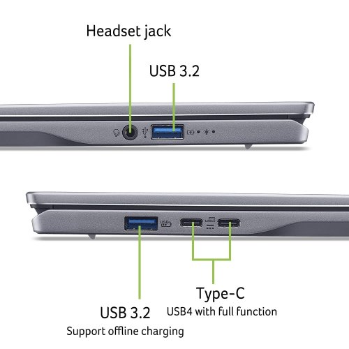 Купить Ноутбук Acer Swift Go 14 AI SFG14-01 (NX.KYXEU.005) Steel Gray - цена в Харькове, Киеве, Днепре, Одессе
в интернет-магазине Telemart фото