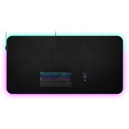 Купить Коврик для мышки SteelSeries QcK Prism 5XL Cloth Etail RGB (63524) Black - цена в Харькове, Киеве, Днепре, Одессе
в интернет-магазине Telemart фото