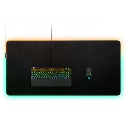 Купить Коврик для мышки SteelSeries QcK Prism 3XL Cloth Etail RGB (63512) Black - цена в Харькове, Киеве, Днепре, Одессе
в интернет-магазине Telemart фото