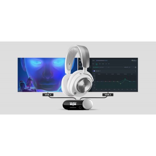 Купити Навушники SteelSeries Arctis Nova Pro Wireless ANC (61524) White - ціна в Києві, Львові, Вінниці, Хмельницькому, Франківську, Україні | інтернет-магазин TELEMART.UA фото