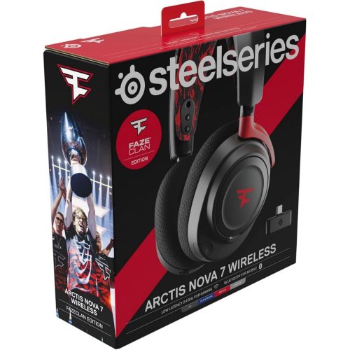 Купити Навушники SteelSeries Arctis Nova 7 Wireless Faze Clan (61556) Black/Red - ціна в Києві, Львові, Вінниці, Хмельницькому, Франківську, Україні | інтернет-магазин TELEMART.UA фото