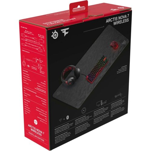 Купити Навушники SteelSeries Arctis Nova 7 Wireless Faze Clan (61556) Black/Red - ціна в Києві, Львові, Вінниці, Хмельницькому, Франківську, Україні | інтернет-магазин TELEMART.UA фото