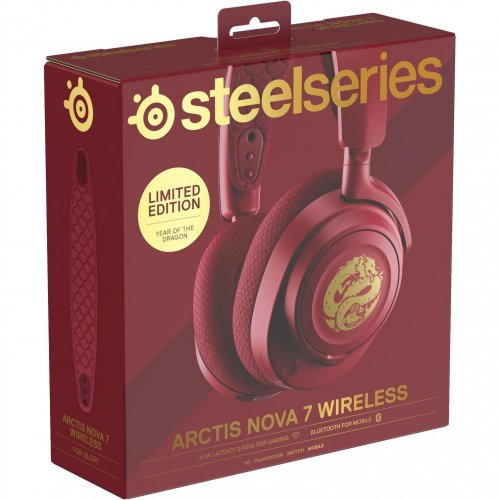 Купити Навушники SteelSeries Arctis Nova 7 Wireless Dragon Edition (61557) Red - ціна в Києві, Львові, Вінниці, Хмельницькому, Франківську, Україні | інтернет-магазин TELEMART.UA фото