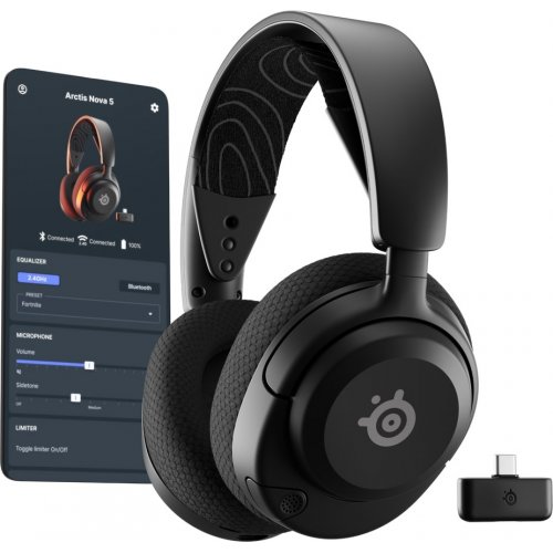 Купити Навушники SteelSeries Arctis Nova 5 Wireless MultiPlatform (61670) Black - ціна в Києві, Львові, Вінниці, Хмельницькому, Франківську, Україні | інтернет-магазин TELEMART.UA фото