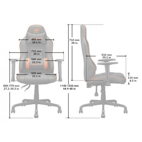 Купити Ігрове крісло Cougar Fusion S Black/Orange - ціна в Києві, Львові, Вінниці, Хмельницькому, Франківську, Україні | інтернет-магазин TELEMART.UA фото