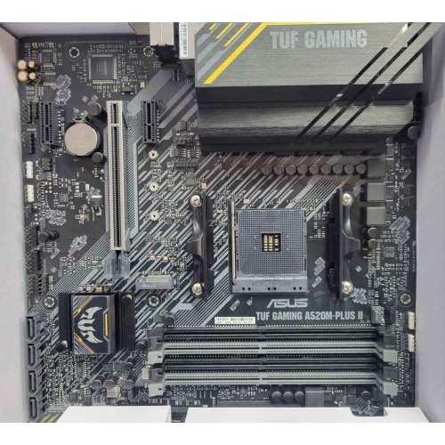 Купить Уценка материнская плата Asus TUF GAMING A520M-PLUS II (sAM4, A520) (Следы установки, 693576) с проверкой совместимости: обзор, характеристики, цена в Киеве, Днепре, Одессе, Харькове, Украине | интернет-магазин TELEMART.UA фото