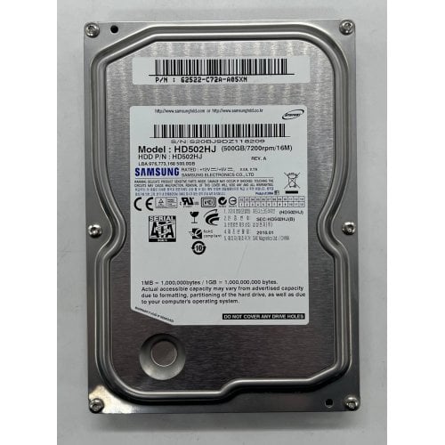 Жорсткий диск Seagate (Samsung) 500GB 16MB 7200RPM 3.5" (HD502HJ) (Відновлено продавцем, 693995) купити з перевіркою сумісності: огляд, характеристики, ціна у Києві, Львові, Вінниці, Хмельницькому, Івано-Франківську, Україні | інтернет-магазин TELEMART.UA фото