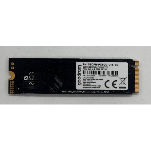 Купить Ssd-диск GoodRAM PX500 3D NAND 1TB M.2 (2280 PCI-E) NVMe x4 (SSDPR-PX500-01T-80) (Восстановлено продавцом, 693998) с проверкой совместимости: обзор, характеристики, цена в Киеве, Днепре, Одессе, Харькове, Украине | интернет-магазин TELEMART.UA фото