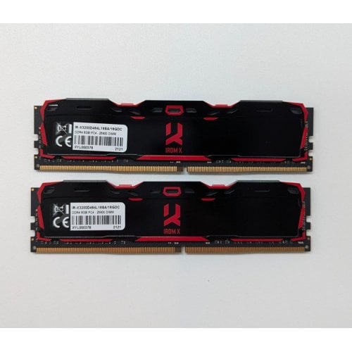 Озп GoodRAM DDR4 16GB (2x8GB) 3200Mhz Iridium X Black (IR-X3200D464L16SA/16GDC) (Відновлено продавцем, 694670) купити з перевіркою сумісності: огляд, характеристики, ціна у Києві, Львові, Вінниці, Хмельницькому, Івано-Франківську, Україні | інтернет-магазин TELEMART.UA фото