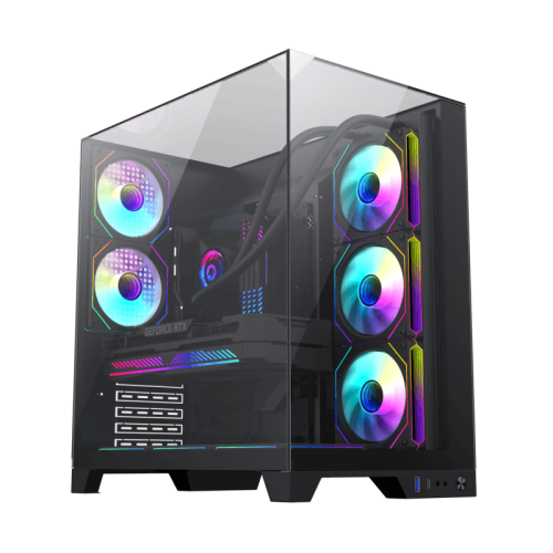 Photo GAMEMAX Infinity Plus Tempered Glass without PSU Black