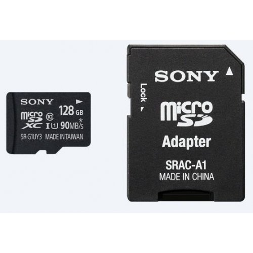 Купить Карта памяти Sony microSDXC 128GB Class 10 UHS-1 U1 90MB/s (с адаптером) (SR-G1UY3A/T) - цена в Харькове, Киеве, Днепре, Одессе
в интернет-магазине Telemart фото