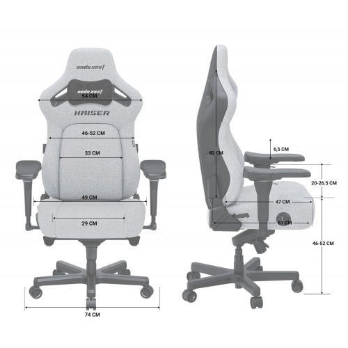 Купити Ігрове крісло Anda Seat Kaiser 4 L Fabric (AD12YDDC-L-20-G-CF) Gray - ціна в Києві, Львові, Вінниці, Хмельницькому, Франківську, Україні | інтернет-магазин TELEMART.UA фото