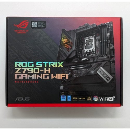 Материнська плата Asus ROG STRIX Z790-H GAMING WIFI (s1700, Intel Z790) (Відновлено продавцем, 694999) купити з перевіркою сумісності: огляд, характеристики, ціна у Києві, Львові, Вінниці, Хмельницькому, Івано-Франківську, Україні | інтернет-магазин TELEMART.UA фото