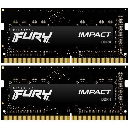 Купить Уценка озу Kingston SODIMM DDR4 32GB (2x16GB) 3200Mhz FURY Impact Black (KF432S20IBK2/32) (вскрита упаковка, 695026) с проверкой совместимости: обзор, характеристики, цена в Киеве, Днепре, Одессе, Харькове, Украине | интернет-магазин TELEMART.UA фото