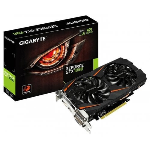 Відеокарта Gigabyte GeForce GTX 1060 WindForce 2X 6144MB (GV-N1060WF2-6GD) (Відновлено продавцем, 695091) купити з перевіркою сумісності: огляд, характеристики, ціна у Києві, Львові, Вінниці, Хмельницькому, Івано-Франківську, Україні | інтернет-магазин TELEMART.UA фото