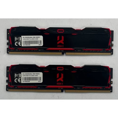 Купить Озу GoodRAM DDR4 16GB (2x8GB) 3000Mhz IRDM X Black (IR-X3000D464L16S/16GDC) (Восстановлено продавцом, 695128) с проверкой совместимости: обзор, характеристики, цена в Киеве, Днепре, Одессе, Харькове, Украине | интернет-магазин TELEMART.UA фото