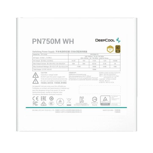 Блок живлення Deepcool PN750M 750W (R-PN750M-FC0W-EU) White купити з перевіркою сумісності: огляд, характеристики, ціна у Києві, Львові, Вінниці, Хмельницькому, Івано-Франківську, Україні | інтернет-магазин TELEMART.UA фото