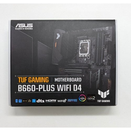 Материнська плата Asus TUF GAMING B660-PLUS WIFI D4 (s1700, Intel B660) (Відновлено продавцем, 695529) купити з перевіркою сумісності: огляд, характеристики, ціна у Києві, Львові, Вінниці, Хмельницькому, Івано-Франківську, Україні | інтернет-магазин TELEMART.UA фото