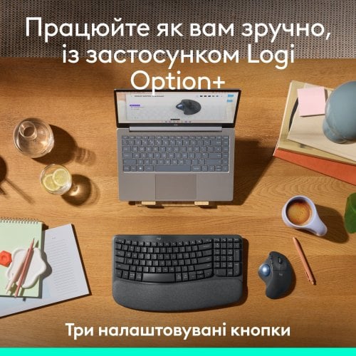 Купить Мышка Logitech ERGO M575S Wireless (910-007029) Graphite/Blue - цена в Харькове, Киеве, Днепре, Одессе
в интернет-магазине Telemart фото