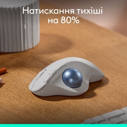 Купить Мышка Logitech ERGO M575S Wireless (910-007030) Off-White/Blue - цена в Харькове, Киеве, Днепре, Одессе
в интернет-магазине Telemart фото