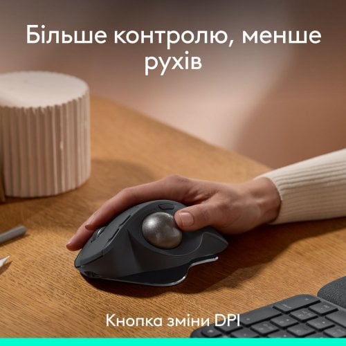 Купить Мышка Logitech MX ERGO S Wireless (910-007260) Graphite - цена в Харькове, Киеве, Днепре, Одессе
в интернет-магазине Telemart фото