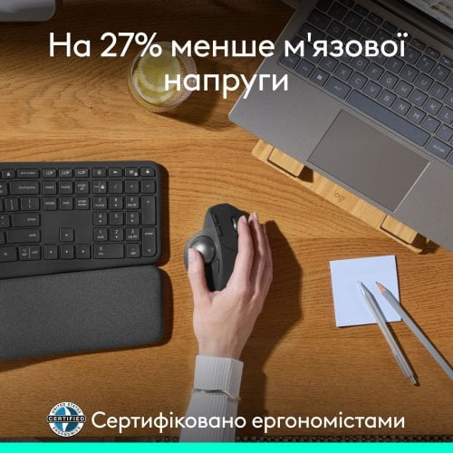 Купить Мышка Logitech MX ERGO S Wireless (910-007260) Graphite - цена в Харькове, Киеве, Днепре, Одессе
в интернет-магазине Telemart фото