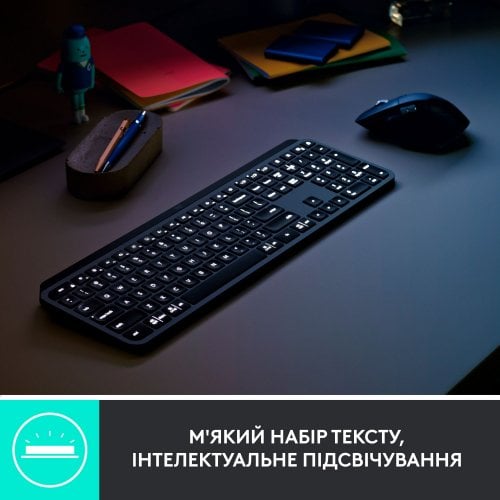 Купити Комплект Logitech MX Keys for Business Wireless (920-010933) Graphite - ціна в Києві, Львові, Вінниці, Хмельницькому, Франківську, Україні | інтернет-магазин TELEMART.UA фото