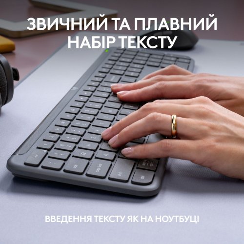 Купити Комплект Logitech Signature Slim MK950 Combo for Business (920-012508) Graphite - ціна в Києві, Львові, Вінниці, Хмельницькому, Франківську, Україні | інтернет-магазин TELEMART.UA фото