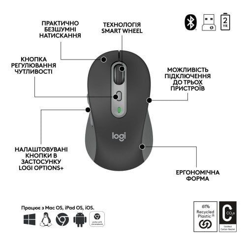 Купити Комплект Logitech Signature Slim MK950 Combo for Business (920-012508) Graphite - ціна в Києві, Львові, Вінниці, Хмельницькому, Франківську, Україні | інтернет-магазин TELEMART.UA фото