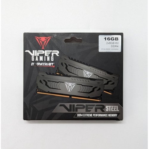 Озп Patriot DDR4 16GB (2x8GB) 3200Mhz Viper Steel (PVS416G320C6K) (Відновлено продавцем, 695572) купити з перевіркою сумісності: огляд, характеристики, ціна у Києві, Львові, Вінниці, Хмельницькому, Івано-Франківську, Україні | інтернет-магазин TELEMART.UA фото