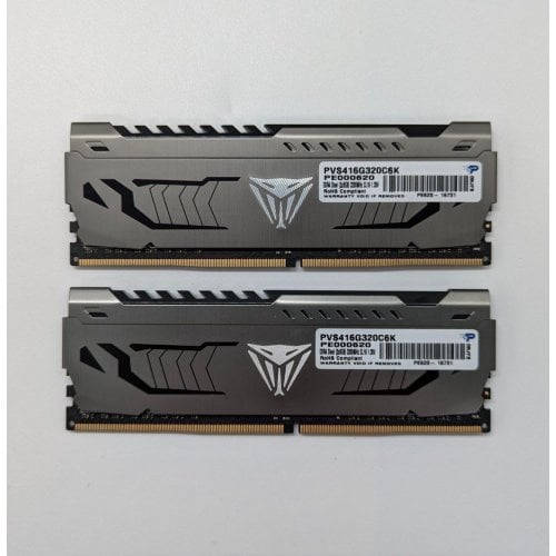 Озп Patriot DDR4 16GB (2x8GB) 3200Mhz Viper Steel (PVS416G320C6K) (Відновлено продавцем, 695572) купити з перевіркою сумісності: огляд, характеристики, ціна у Києві, Львові, Вінниці, Хмельницькому, Івано-Франківську, Україні | інтернет-магазин TELEMART.UA фото