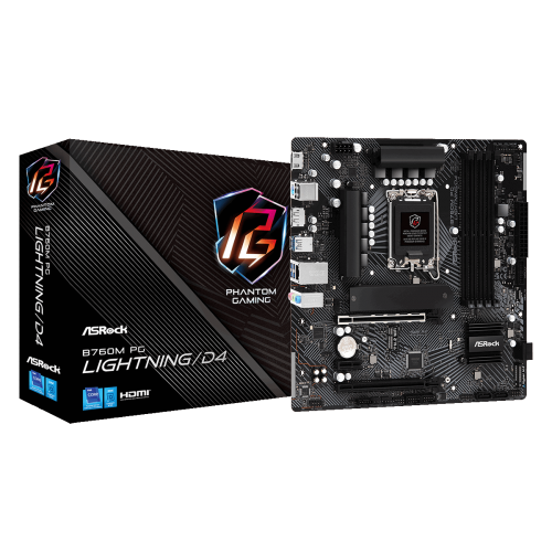 Купить Материнская плата AsRock B760M PG Lightning/D4 (s1700, Intel B760) (Восстановлено продавцом, 695617) с проверкой совместимости: обзор, характеристики, цена в Киеве, Днепре, Одессе, Харькове, Украине | интернет-магазин TELEMART.UA фото