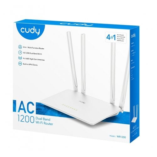 Купити Маршрутизатор Cudy WR1200 White - ціна в Києві, Львові, Вінниці, Хмельницькому, Франківську, Україні | інтернет-магазин TELEMART.UA фото