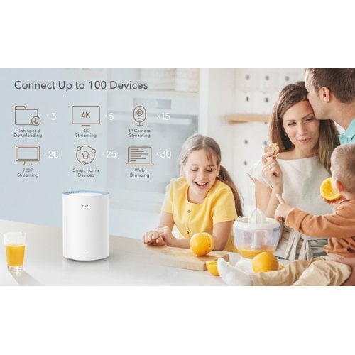 Купить Система WiFi Cudy M1200 Mesh Wi-Fi System (2-pack) White - цена в Харькове, Киеве, Днепре, Одессе
в интернет-магазине Telemart фото