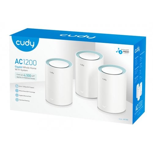 Купить Система WiFi Cudy M1300 Mesh Wi-Fi System (3-pack) White - цена в Харькове, Киеве, Днепре, Одессе
в интернет-магазине Telemart фото